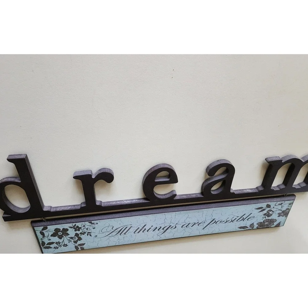 Unbranded Wall‎ Decor Brown and Blue All Things Are Possible Decor